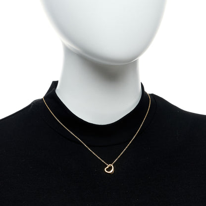 Tiffany 18K Yellow Gold 11mm Elsa Peretti Open Heart Pendant Necklace 2 of 8