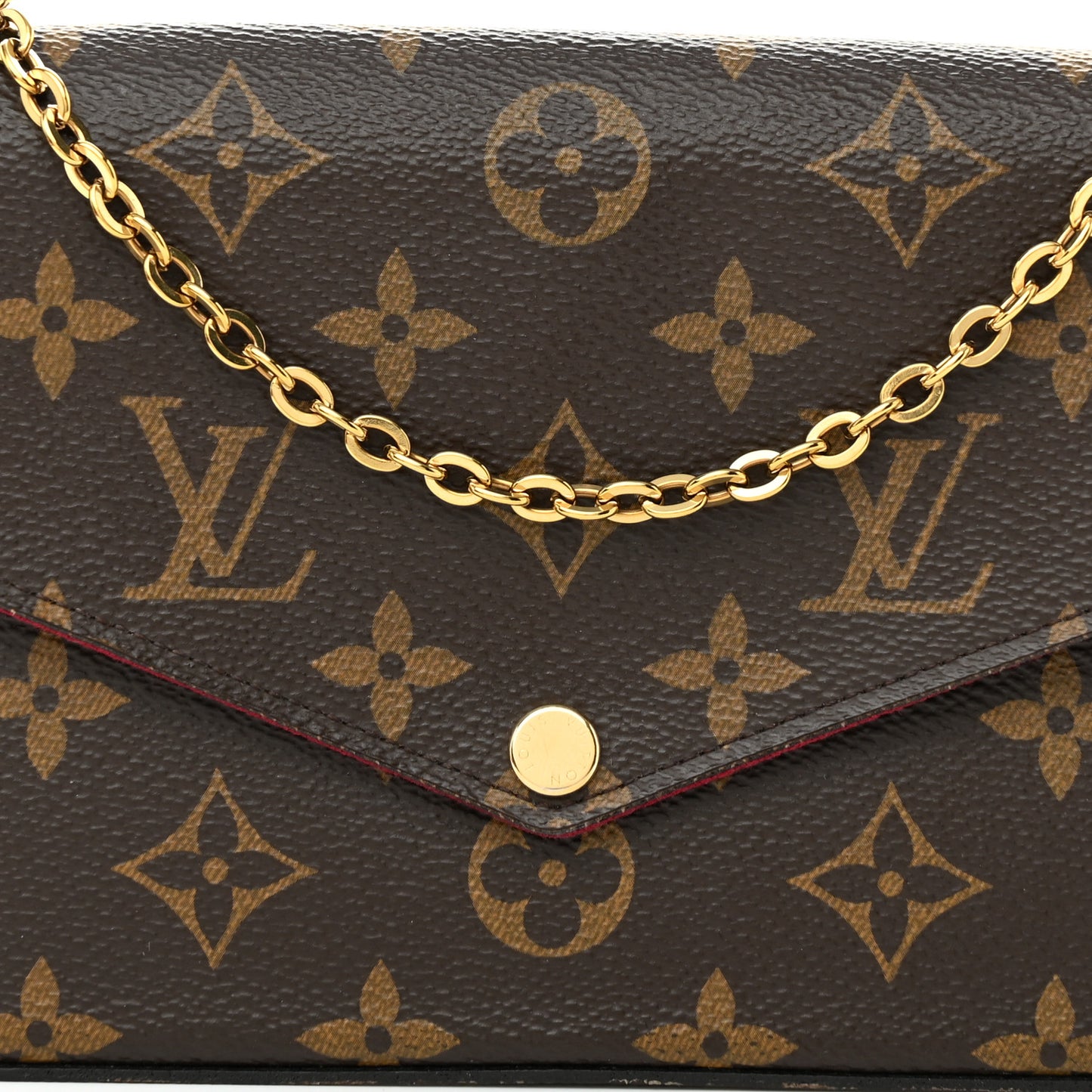 Monogram Pochette Felicie Chain Wallet Fuchsia