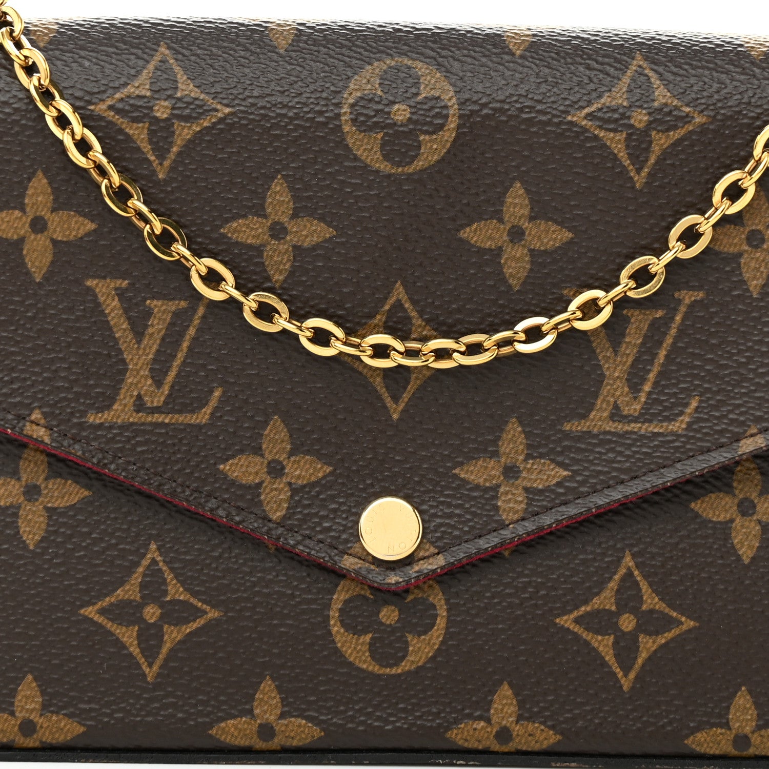 Louis Vuitton Monogram Pochette Felicie Chain Wallet Fuchsia 9 of 11