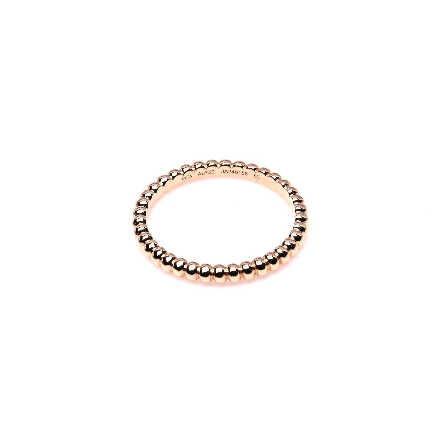 Van Cleef & Arpels 18K Rose Gold Small Perlee Ring 53 6.5 3 of 6