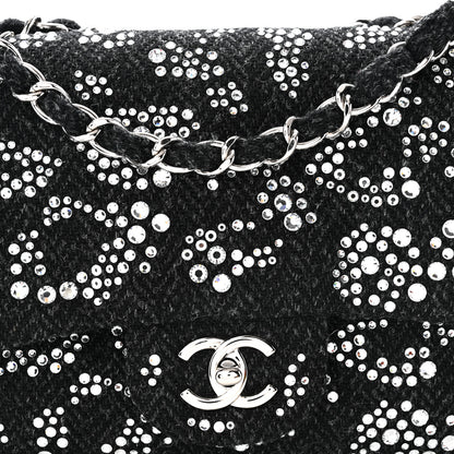 Chanel Tweed Swarovski Crystal Leopard Jumbo Flap  Black 8 of 11