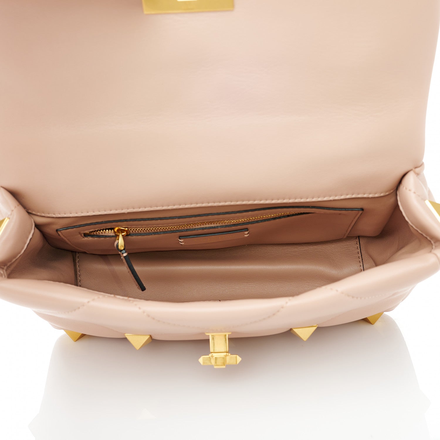 Valentino Garavani Nappa Large Roman Stud Shoulder Bag Rose Cannelle 5 of 9