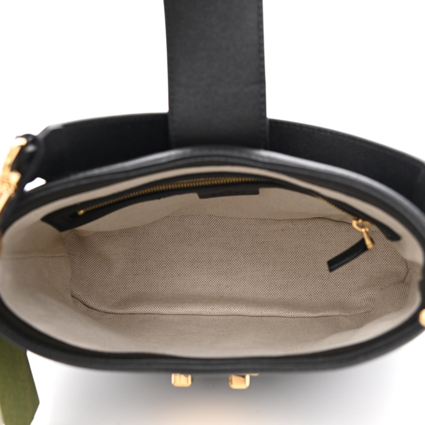Wonka Grain Calfskin GG Monogram Debossed Small Padlock Shoulder Bag Black