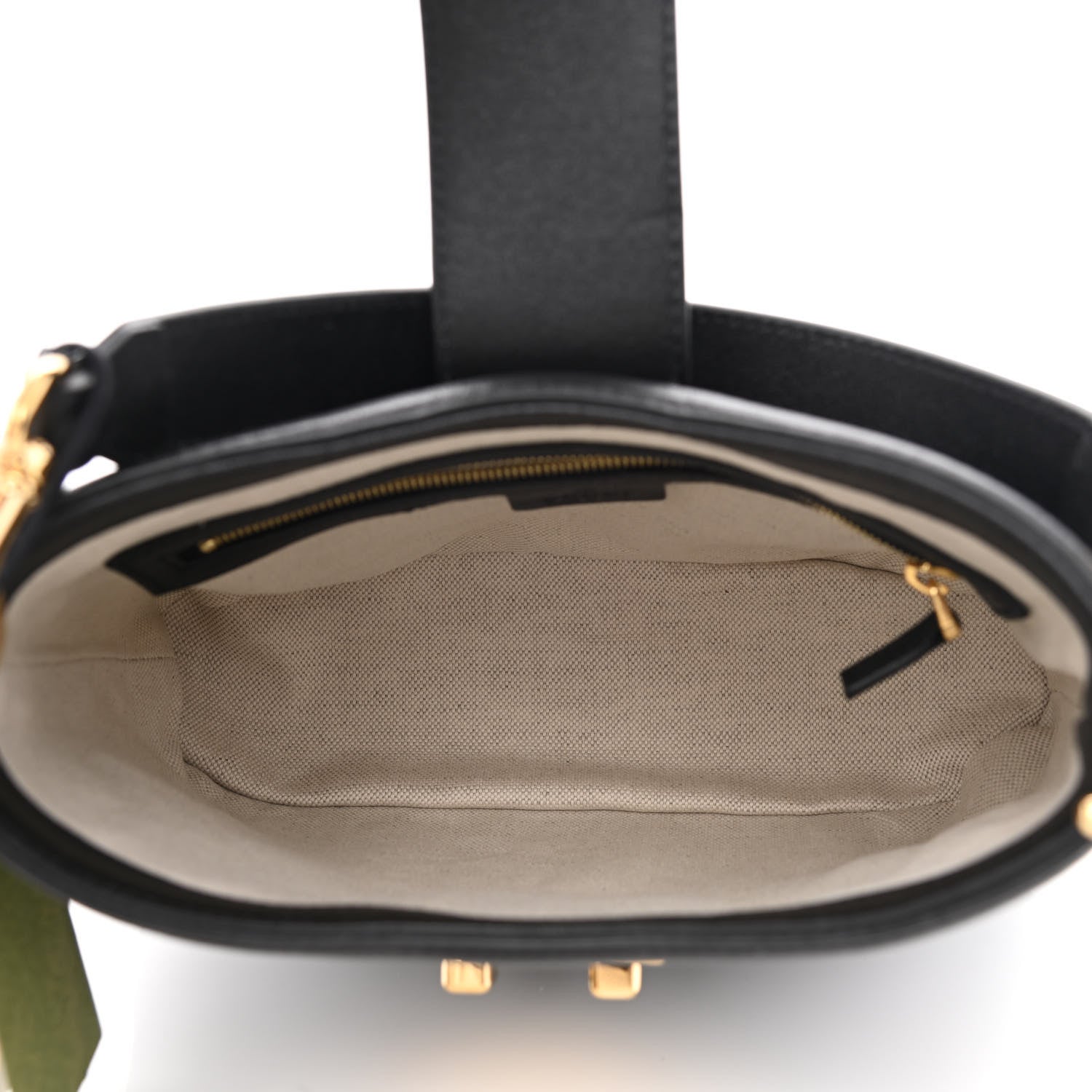 Gucci Wonka Grain Calfskin GG Monogram Debossed Small Padlock Shoulder Bag Black 5 of 10