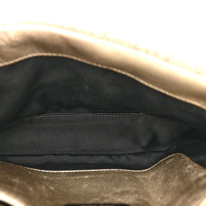 Miu Miu Metallic Nappa Matelasse Crystal Flap Clutch Gold 5 of 15