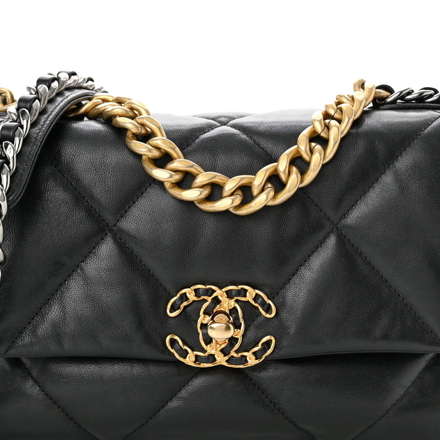 Chanel Goatskin Quilted Medium Chanel 19 Flap Black 8 of 10