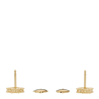Van Cleef & Arpels 18K Yellow Gold Black Onyx Sweet Alhambra Earrings 3 of 5