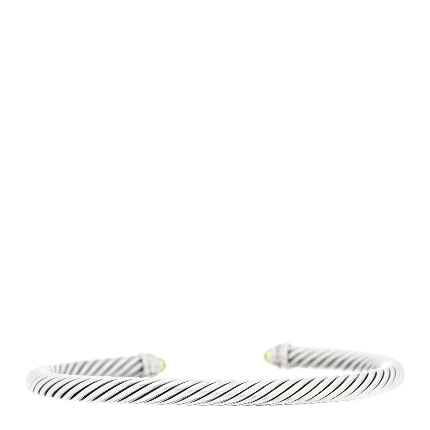 Sterling Silver Diamond Peridot 5mm Cable Classics Bracelet