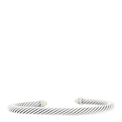 David Yurman Sterling Silver Diamond Peridot 5mm Cable Classics Bracelet 2 of 3