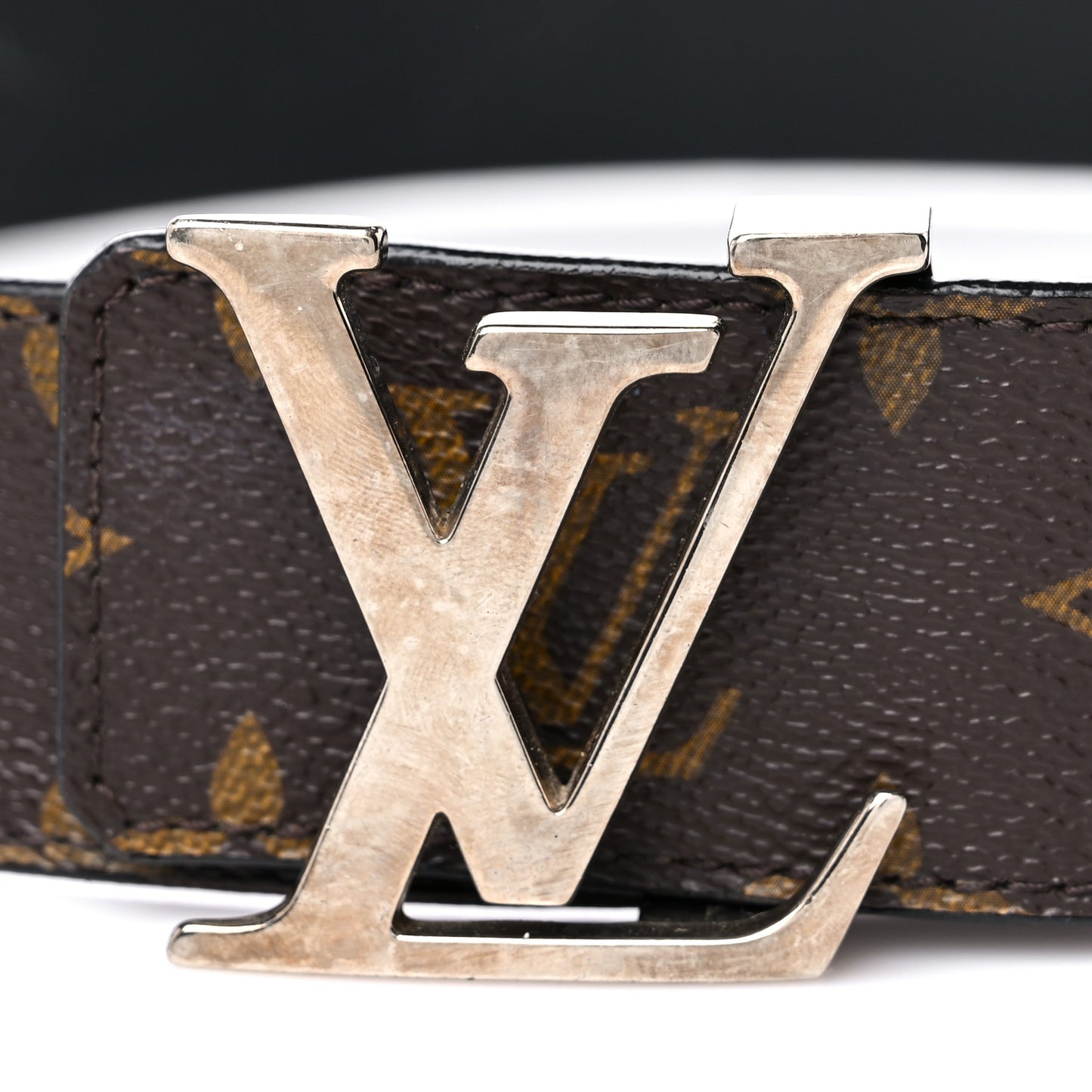Calfskin Monogram 40mm LV Initiales Reversible Belt 85 34 Black