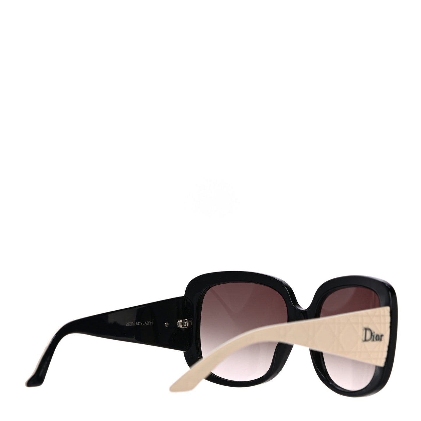 Cannage Dior Lady Lady 1 Sunglasses Black Ivory
