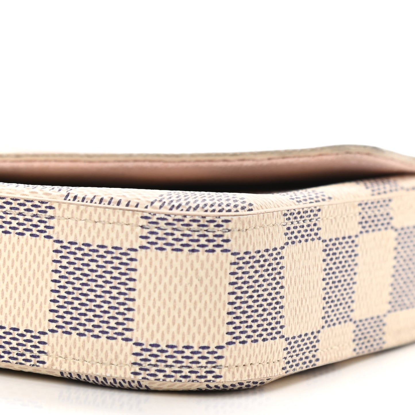 Damier Azur Pochette Felicie Chain Wallet Rose Ballerine