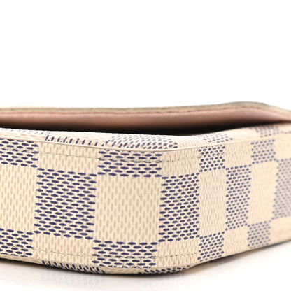 Louis Vuitton Damier Azur Pochette Felicie Chain Wallet Rose Ballerine 11 of 15