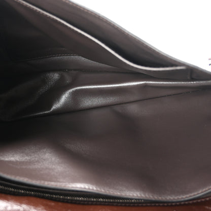 Prada Glossy Calfskin Medium Sound Shoulder Bag Dark Brown 5 of 10