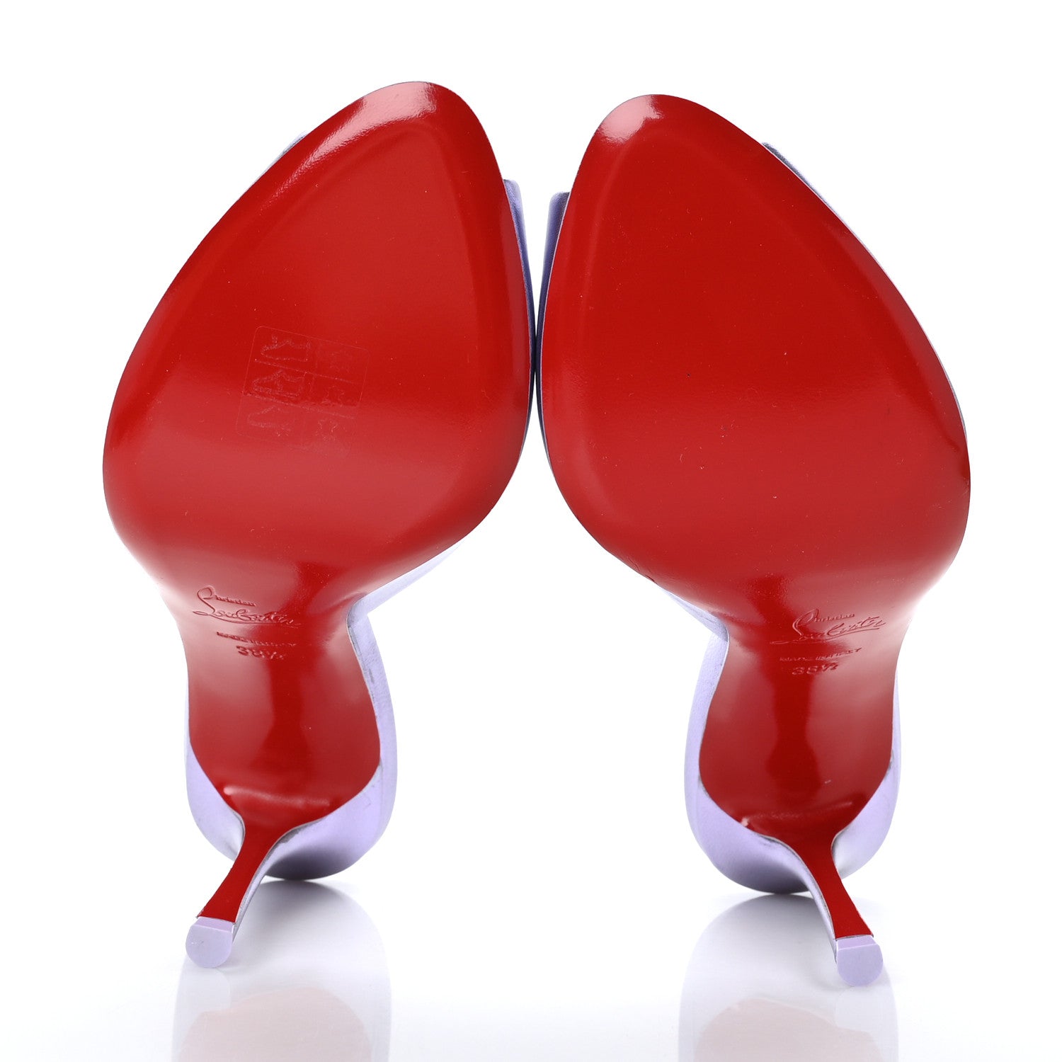 Christian Louboutin Metallic Kid Laminato Me Dolly 100 Sandals 38.5 Lilac 5 of 7