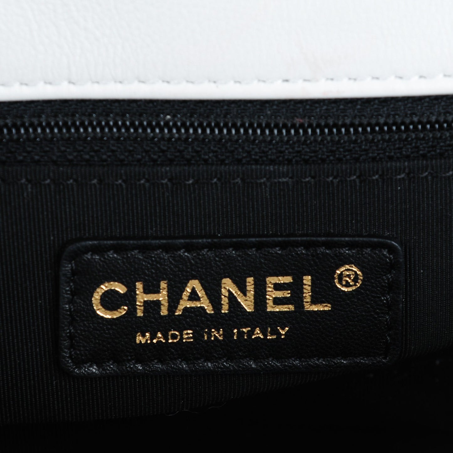 Lambskin Quilted Graphic Medium Flap Black White