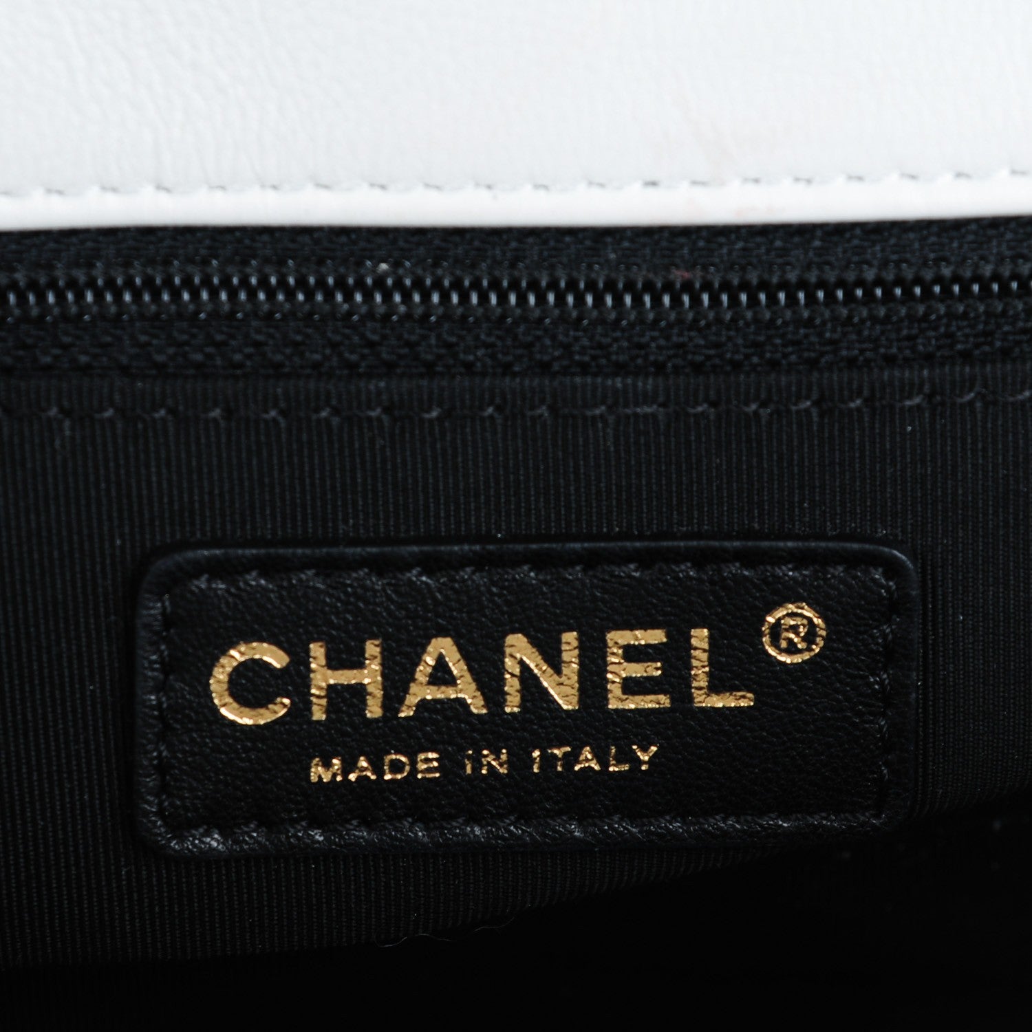 Chanel Lambskin Quilted Graphic Medium Flap Black White 7 of 8