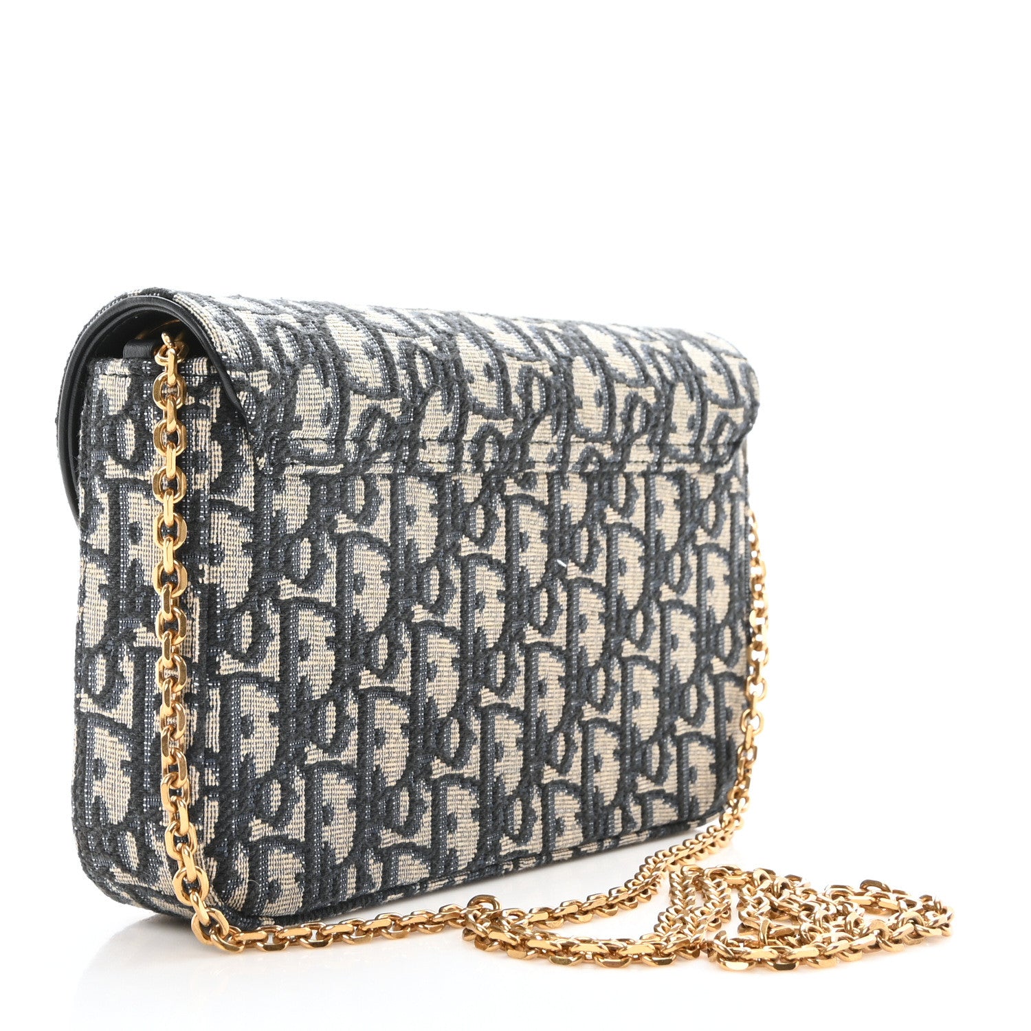 Christian Dior Oblique Saddle Chain Pouch Blue 3 of 9