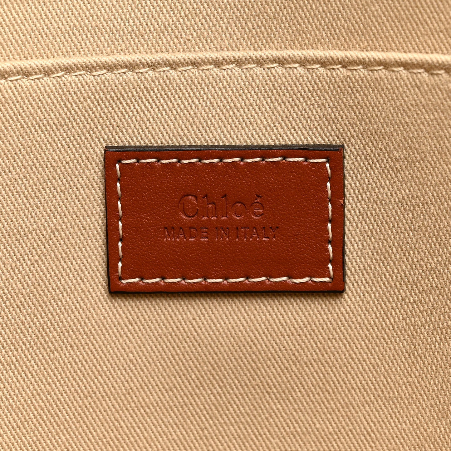 Cotton Calfskin Large Woody Ribbon Tote White Brown