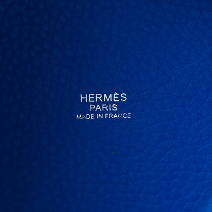 Hermes Taurillon Clemence Picotin Lock 22 MM Bleu Hydra 6 of 13