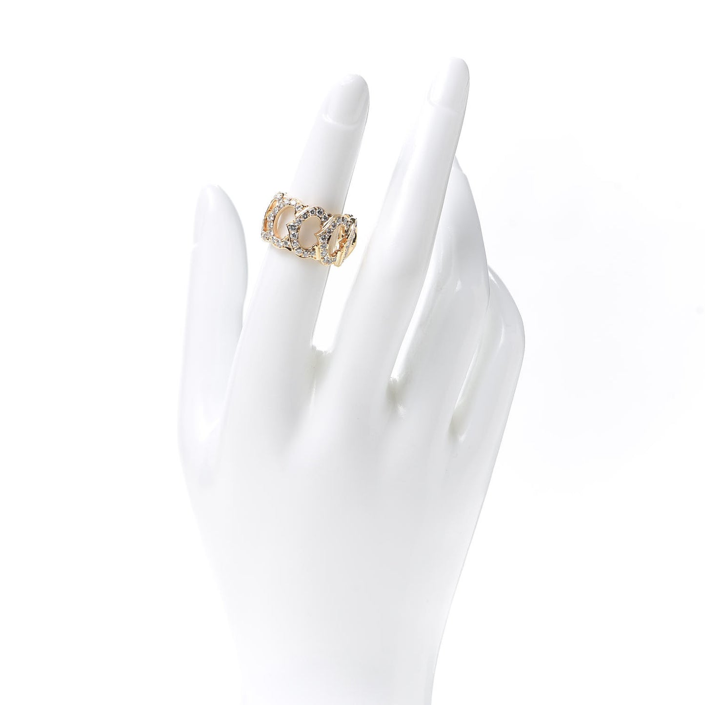 18K Yellow Gold Diamond 13mm C De Cartier Ring 51 5.75