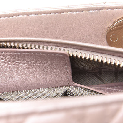 Christian Dior Pearly Lambskin Cannage Medium Lady Dior Lotus 7 of 14