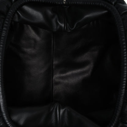 Bottega Veneta Bark Calfskin Embossed The Pouch Oversized Clutch Black 5 of 11