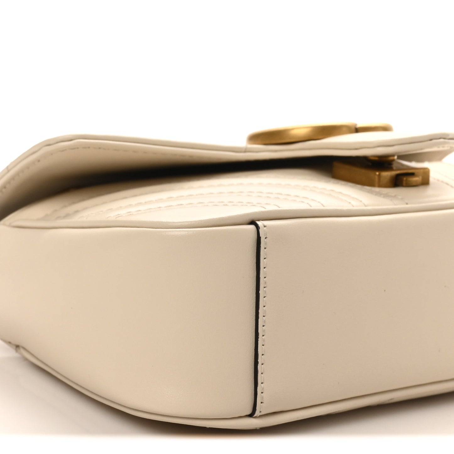 Calfskin Matelasse Mini GG Marmont Shoulder Bag White