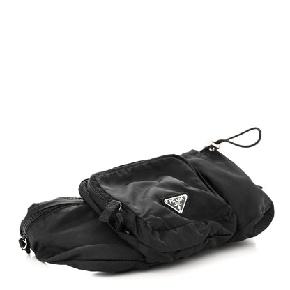 Prada Nylon Metal Triple Pocket Belt Bag Black 4 of 11
