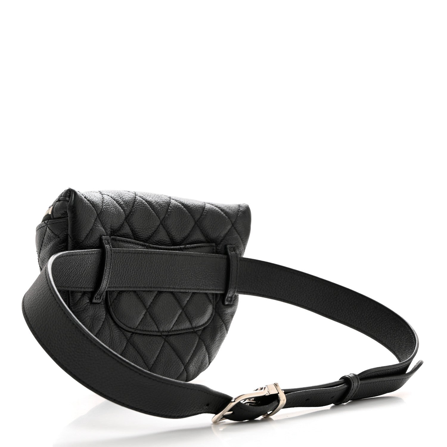 Chanel Grained Calfskin Quilted Waist Belt Bag Black 3 of 12