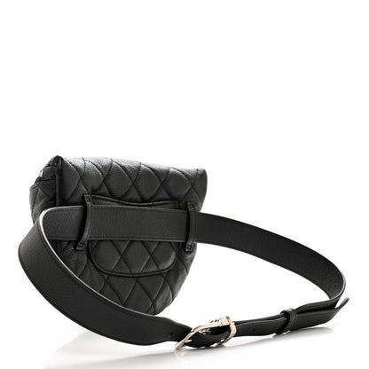 Chanel Grained Calfskin Quilted Waist Belt Bag Black 3 of 12