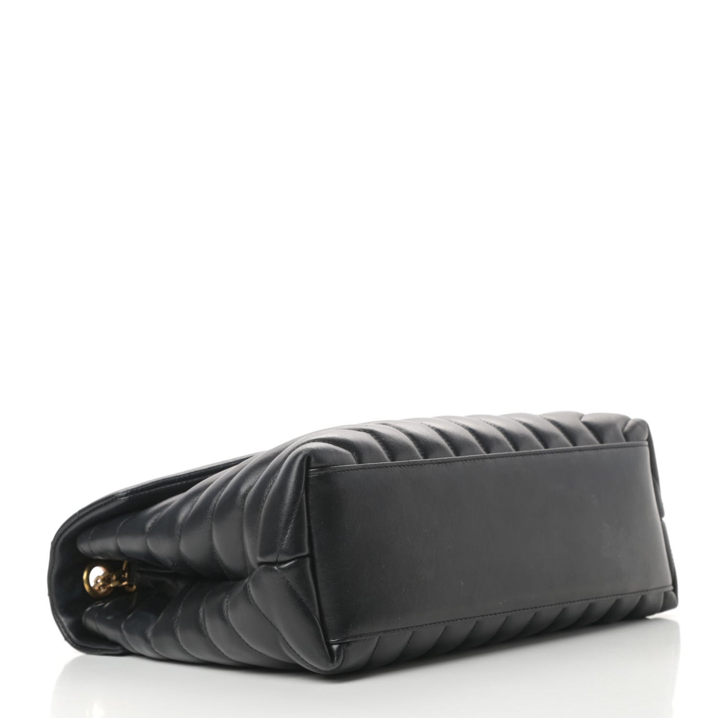 Calfskin Y Quilted Monogram Medium Loulou Chain Satchel Black