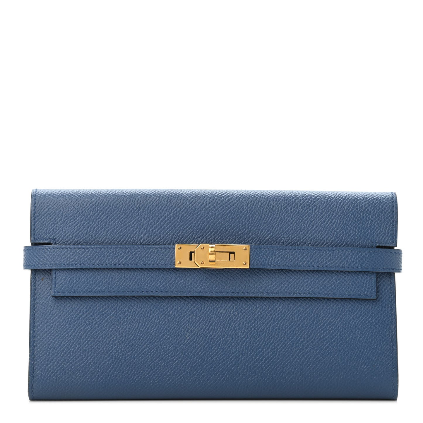 Epsom Kelly Longue Wallet Blue Agate