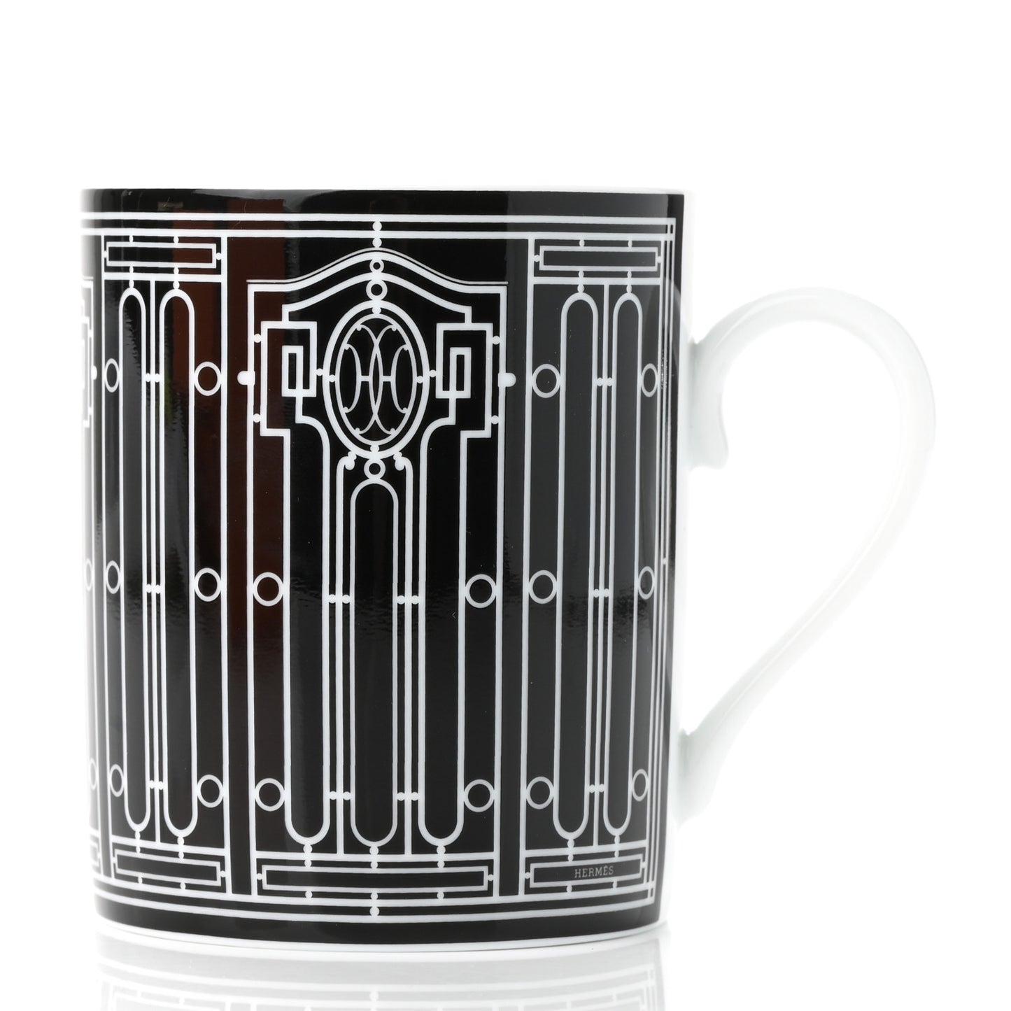 Porcelain H Deco Mug N°2 Black
