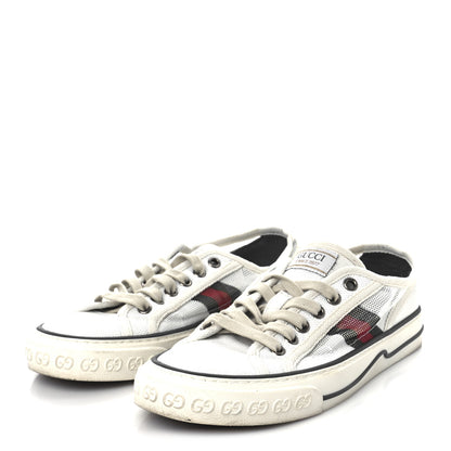 Gucci Mesh Web Womens 1977 Tennis Sneakers 37.5 Great White Mystic White 4 of 8