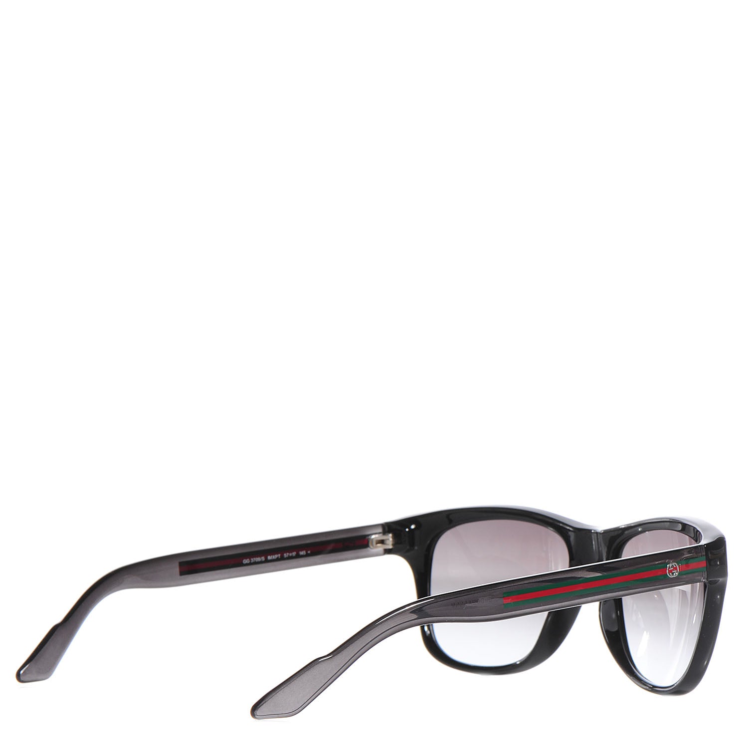 Gucci Bio-Based Frame Rectangle Web Sunglasses 3709/S Black 3 of 7