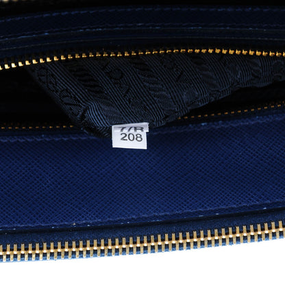 Prada Saffiano Lux Galleria Front Pocket Tote Bluette Cobalto 9 of 9