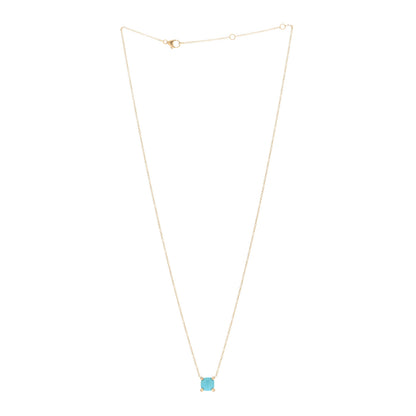 David Yurman 18K Yellow Gold Diamond Turquoise 7mm Petite Chatelaine Pendant Necklace 2 of 4