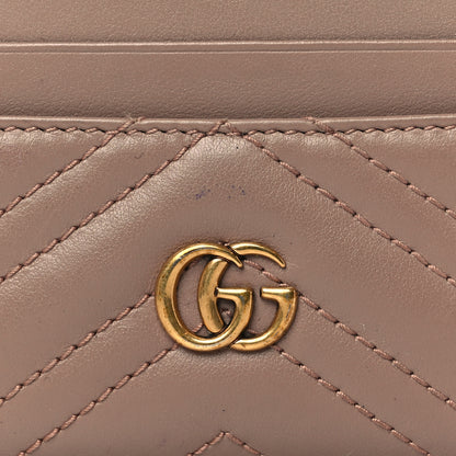 Gucci Calfskin Matelasse GG Marmont Card Holder Porcelain Rose 7 of 8