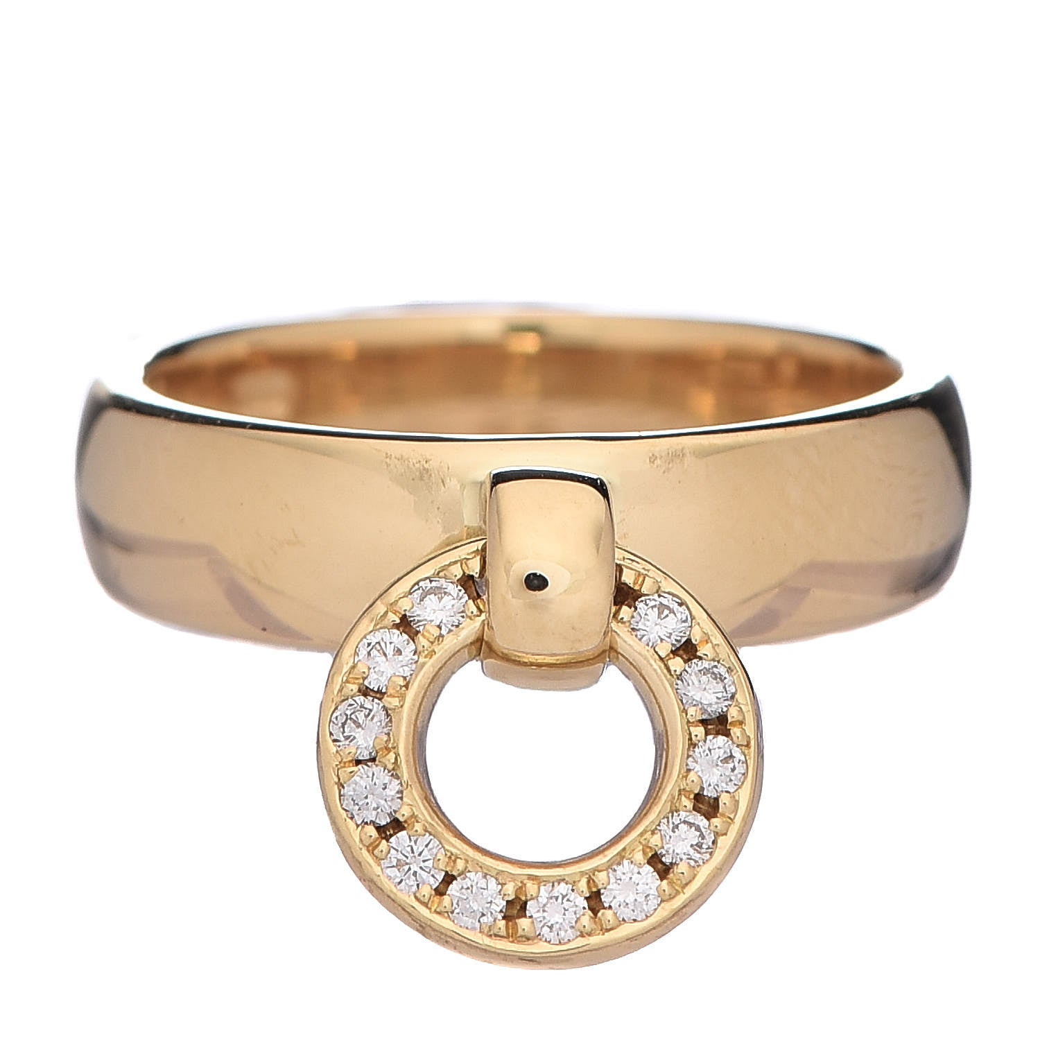 Tiffany 18K Yellow Gold Diamond Door Knocker Ring 50 5.25 1 of 6