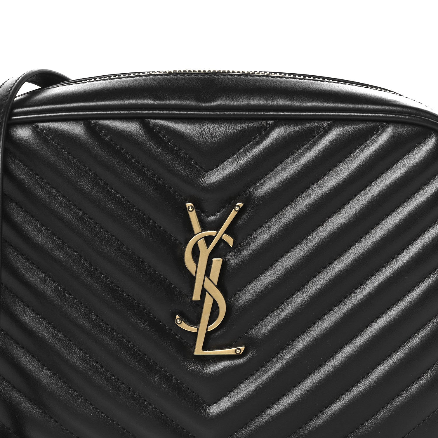 Saint Laurent Calfskin Matelasse Monogram Lou Camera Bag Black 8 of 12