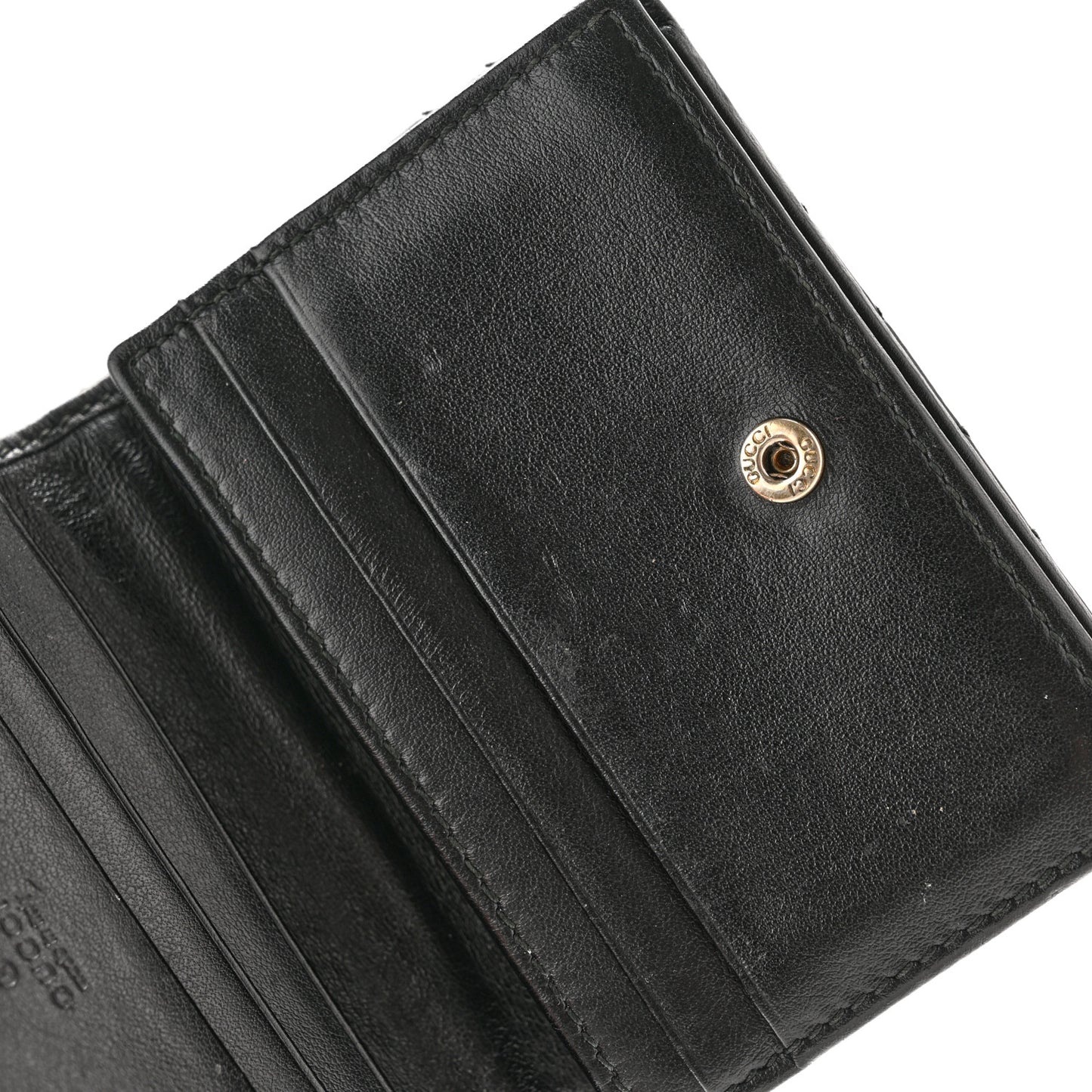 Calfskin Matelasse GG Marmont Card Case Wallet Black
