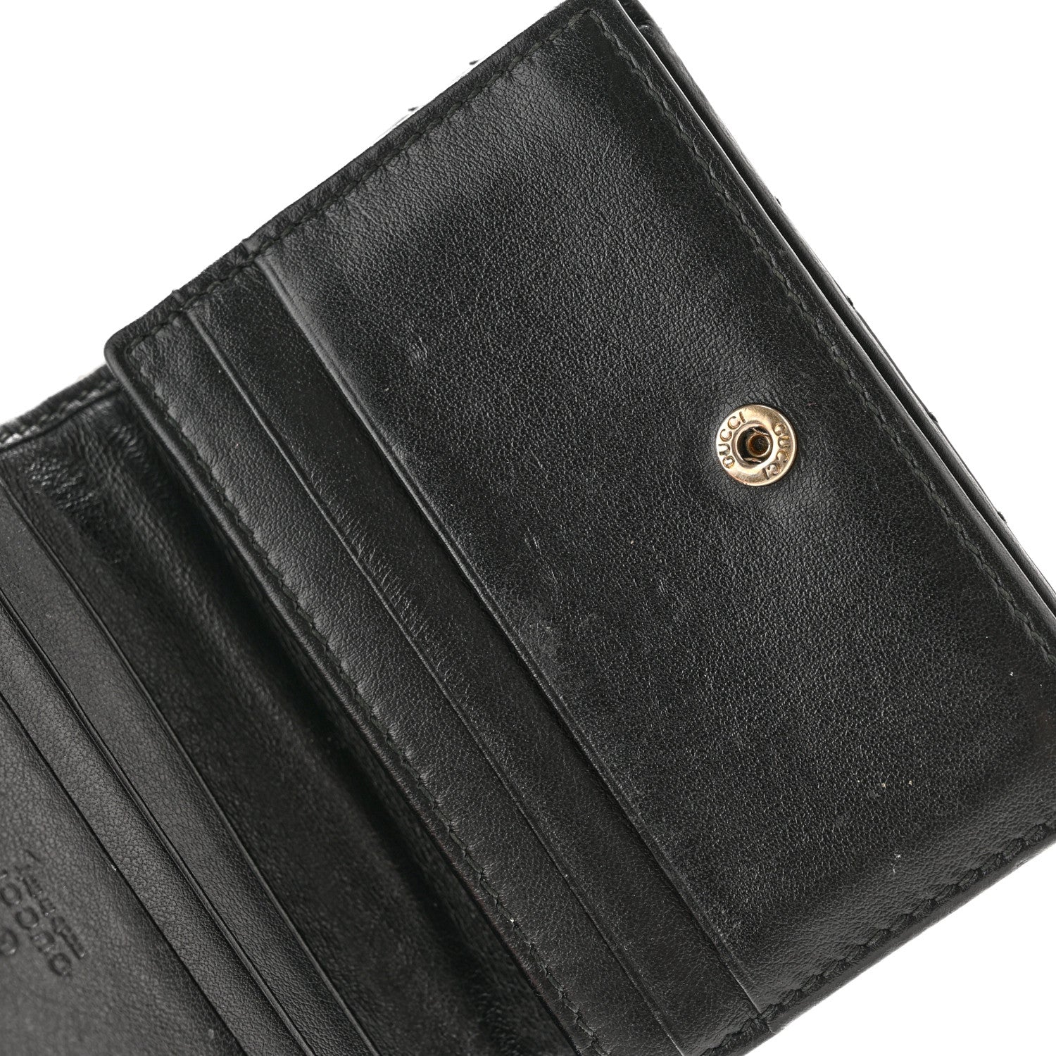 Gucci Calfskin Matelasse GG Marmont Card Case Wallet Black 9 of 10