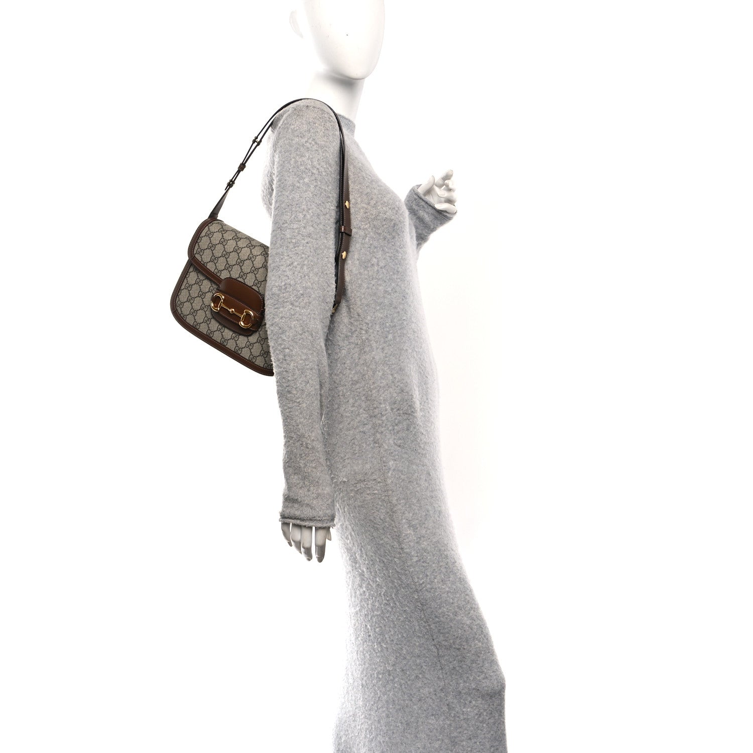 Gucci GG Supreme Monogram Horsebit 1955 Shoulder Bag Beige Brown Sugar 2 of 10
