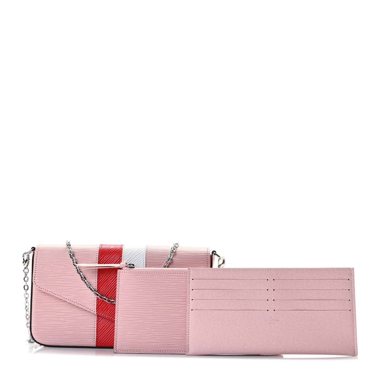 Epi Pochette Felicie Rose Ballerine Stripe