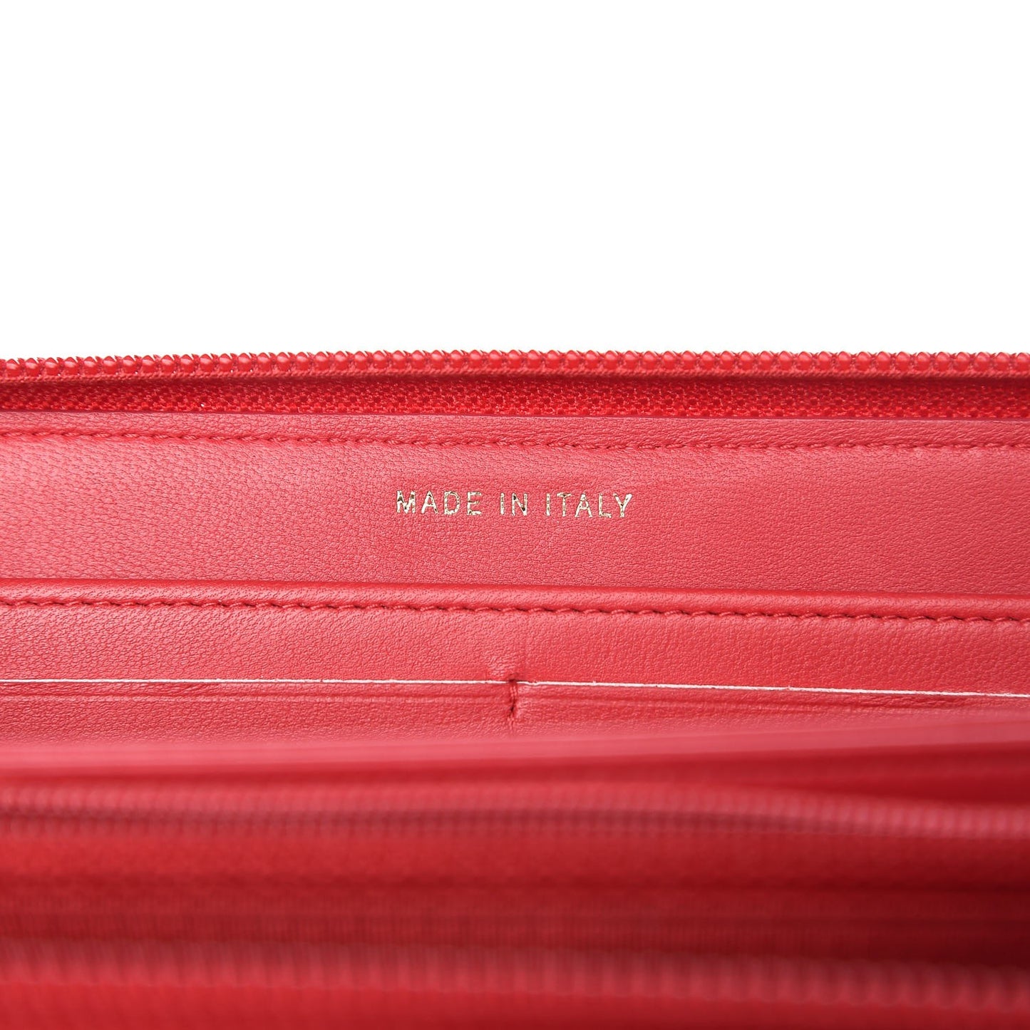 Lambskin Quilted Boy Zip Around Wallet Red