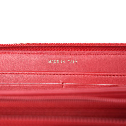 Chanel Lambskin Quilted Boy Zip Around Wallet Red 6 of 9