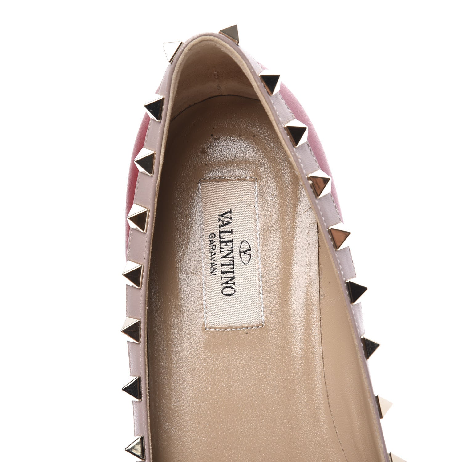 Valentino Garavani Nappa Rockstud Ballerina Flats 38 Red Poudre 8 of 9