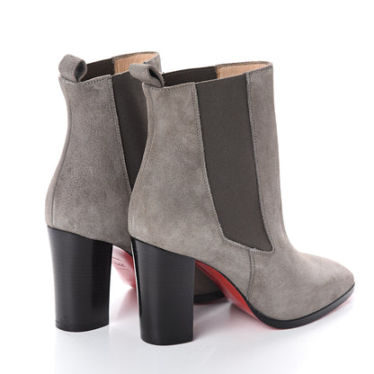 Christian Louboutin Crosta Verabotta 85 Chelsea Boots 35.5 Grey Black Lucido 4 of 6