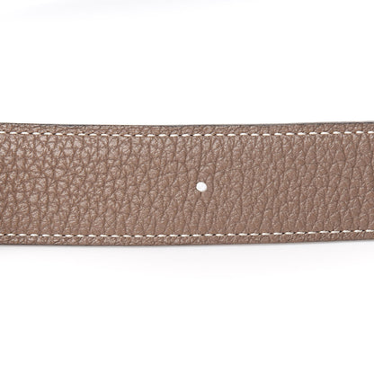 Hermes Box Togo 32mm H Belt 85 Black Etoupe 6 of 10